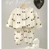 Conjunto de Pijama de Gaze de Algodão de Camada Dupla Classe A para Meninos e Meninas, Conjunto de Duas Peças para Bebês, Roupa Infantil para Primavera, Outono e Verão, Roupa de Primavera para Bebê