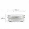 Caja Redonda de Aluminio de 220g Color Plateado Fabricante Directo D100*H33mm Polvera Loción para el Cuidado de la Piel Cosméticos Empaque de Caja de Aluminio