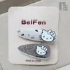 Pinza para el pelo de gato con estrella de cinco puntas, estilo nuevo de verano, plateado y negro, dulce y genial, pinza para el pelo linda y versátil para niños, accesorio para el pelo para niñas