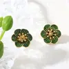 Venta Caliente Transfronteriza Elegante Temperamento Flor de Aceite Goteado Conjunto de Joyas de Collar Pulsera Aretes Anillo Estilo Corte Retro