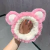 Faixa de Cabeça de Pelúcia 3D de Desenho Animado Doce de Ursinho Girly para Mulheres Uso Doméstico Lavar o Rosto Maquiagem Faixa de Cabelo
