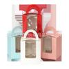 Caja de papel para cupcakes individual doble grano 10/paquete ventana transparente copa de paja muffin muffin portátil caja de embalaje para hornear