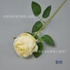 Rosa artificial de borde quemado rama única borde horneado artesanía modelado paisaje de jardín producción flor sosteniendo novia exhibición mueble TV