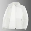 Tamanho Grande 8XL Estilo Transfronteiriço Jaqueta de Verão com Gola Alta para Proteção Solar ao Ar Livre para Homens, Estilo Fino para Homens de Meia-Idade e Jovens, Roupa de Pesca para o Pai