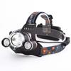 Faro delantero de plástico T6 de 3 cabezales de luz fuerte led recargable para montañismo, camping, faro delantero de avión, faro delantero de avión para exteriores