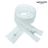 Lote directo de fábrica en stock ropa protectora desechable cremallera 80cm Blanco No. Cremallera de tira de nylon cerrada con cola terminada