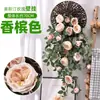 Enredaderas de rosas artificiales Austin, flores falsas para decoración suave de interiores, decoraciones de techo y revestimiento de conductos de aire acondicionado, al por mayor para decoraciones de boda