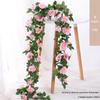 Simulação Rose Rattan Ar Condicionado Tubo de Água Planta de Enrolamento Sala de Estar Decoração de Teto Flor de Plástico Videira Sombreamento Flores Falsas
