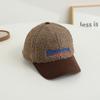 Gorra de béisbol para niños con combinación de colores, gorra visera cálida nueva, sombrero de lana de cordero para exteriores, gorro de otoño e invierno, comercio exterior 714