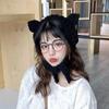 Gorro de Lana con Orejas de Gato para Mujer, Invierno Cálido, Lindo, Orejeras, Coreano Retro, Tejido, con Cordones, Cara Brillante, Pequeño