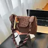 Bolsas Transversais Populares Femininas de Alto Padrão de Nicho Bolsas Femininas Outono e Inverno Nova Moda Tendência Bolsa Quadrada Pequena de Ombro Transversal