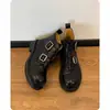 Botines Retro de Suela Gruesa para Mujer 2026 Otoño/Invierno Nuevos Botas Martin de Tacón Grueso con Correa de Doble Hebilla de Moda Geniales Botas de Motocicleta para Viajar