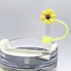Tapa de Silicona para Popote con Forma de Flor de Margarita Cubierta a Prueba de Polvo para Popote de Vidrio 10 mm Tapón a Prueba de Fugas para Popote de Vaso Stanley Universal