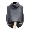 Chaleco de Punto con Solapa para Mujer, Nuevo Estilo Otoño/Invierno 2025, Corte Holgado, Ropa Exterior, Para Superponer, Chaleco Suéter Elegante