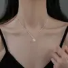 Collar minimalista de perlas bañado en plata 925 para mujer, nueva cadena para la clavícula con diseño de nicho de Instagram, elegante y versátil para mujer
