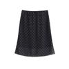 2025 Nuevo Estilo de Verano Falda Midi Drapeada de Malla a Cuadros en Contraste Adelgazante de Cintura Alta para Mujer con Lazo Empalmado