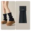 Polainas de Invierno Gruesas y Cálidas de Punto Blanco para Mujer, Adecuadas para Botas de Nieve, Calcetines Caídos, Calcetines de Yoga de Otoño e Invierno para Niñas