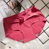 Ropa interior femenina de seda de hielo sin costuras, una pieza, talla grande, cintura media, ajustada a la cadera, parte inferior de algodón para mujer