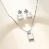 Pendientes de Botón de Cristal Rojo Estilo Francés para Mujer, Collar de Temperamento de Gama Alta de Nicho, Juego de Joyería Sencillo Retro de Lujo Ligero