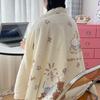 Serie Fresca de Invierno Estilo Ins Manta de Terciopelo de Leche Cachemira Manta con Cremallera Multifuncional Funda de Colcha Ropa de Cama para el Hogar