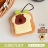 Lindo Colgante Llavero de Pan de Cocina Capibara Colgante Creativo Corazón de Niña Mochila Colgante Pequeño Regalo