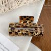 Estampado de Leopardo Moderno Pinza para el Pelo Cuadrada Hueca para Mujer Pinza Trasera para el Cabello de Ácido Acético Imitación Nueva Moda Transfronteriza Tocado Accesorios para el Cabello de Mujer