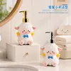 Lindas y adorables botellas dispensadoras 3D con forma de cordero para loción, botellas vacías para uso en el baño, champú, gel de ducha y jabón de manos