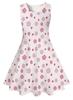 Ropa Infantil Europea y Americana con Impresión Digital 3D Vestido sin Mangas Verano Casual Lindo Dulce Estampado Completo Lazo Vestido de Princesa