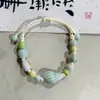 Jingdezhen Estilo Chino Nuevo Little Red Book Estilo Étnico Artístico Cuerda Trenzada Estilo Antiguo Tendencia Nacional Pulsera Ajustable de Gama Alta Venta al por Mayor