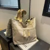 Bolso de Lona de Color Sólido Casual para Mujer 2024 Nuevo Versátil de Gran Capacidad Bolso Tote Bolso de Mano Bolso de Hombro Único Bolso Cruzado para Mujer