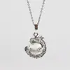 Accesorios Galvanizados Piedra Ojo de Tigre Amatista Ágata Perla Redonda Colgante Cruzado Amazonia Cristal Péndulo Colgante Collar