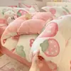 Juego de Cuatro Piezas de Terciopelo de Copo de Nieve Invierno Engrosado Cálido Coral Fleece Doble Cara Polar Funda Nórdica 3D Tridimensional Dibujos Animados Leche Terciopelo Venta al por Mayor