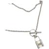 Plata esterlina S925 coreano pequeño candado largo ajuste de hebilla OT pareja ins collar estilo frío cadena para suéter para hombres y mujeres