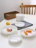 Plato Blanco Hondo para Uso Doméstico, Nuevo Modelo 2026, Hermoso Plato de Porcelana Ósea para Salteados
