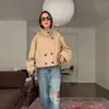 Ropa de Mujer Nueva Primavera 2026 AliExpress Transfronteriza Gabardina Chaqueta con Cuello Alto Doble Botonadura Cinturón Ceñido de Cintura con Temperamento para el Trabajo