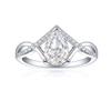 Tonglin Cross-border Hot Sale S925 Sterling Silver Incrustado com Anel de Diamante de Alto Carbono Fogos de artifício em forma de pêra Flor de gelo Corte Zircon Color Finger feminino