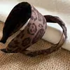Diadema Tejida Nueva con Estampado de Leopardo para Otoño e Invierno para Mujer, Diadema de Alta Gama, Pinza para el Cabello de Calavera Superior, para Lavarse la Cara, Paquete de Cabello Versátil