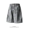 Shorts de Playa de Verano Finos Estilo Americano para Hombre, Talla Grande, Holgados Casuales de Cinco Puntos, Pantalones Deportivos de Seda de Hielo