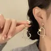 Pendientes de Estrella y Luna con Forma de Corazón de Moda con Adorno Completo de Diamantes, Pendientes Colgantes Grandes Súper Brillantes, Diseño de Lujo Ligero de Gama Alta, Accesorios Versátiles para Orejas
