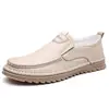 Zapatos de Cuero para Hombre Nueva Moda Zapatos de Conducir Versátiles Costura Hecha a Mano Piel de Vaca de Primera Capa Casual Talla Grande Zapatos para Hombre de Comercio Exterior