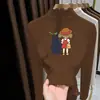 Camiseta térmica de forro polar para niñas, con volantes, para usar debajo, nuevo estilo otoño e invierno 2026, para niños mayores, top de manga larga, camiseta de cuello medio alto