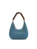 Bolso de Mezclilla Retro Francés tipo Dumpling, Bolso de Mano Elegante Casual, Bolso Sencillo de Media Luna, Bolso de Axila Texturizado de Moda