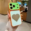 Espelho de coração em blocos de cores estilo europeu aplicável para capa de telefone Apple 17promax iPhone18pro cobertura total 16/15