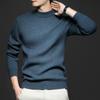Novo Suéter Masculino Outono e Inverno Cor Sólida Anti-Pilling Lã Penteada Cardigan Tricotado Manga Longa Gola Alta Suéter Roupa Masculina