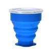 Copo de silicone dobrável para viagem, antiderrapante dos dois lados, copo de água retrátil, copo de silicone selado para escritório, copo para beber para dormitório