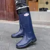 Sapatos de chuva transfronteiriços novos proteção do trabalho sola grossa 45CM extra altos masculinos resistentes ao desgaste antiderrapantes impermeáveis tubo longo sapatos d'água canteiro de obras