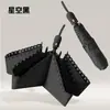 Paraguas automático ultraligero de 6 varillas plegable de tres secciones con protección solar y sombrilla de goma negra para mujer, paraguas de bolsillo portátil tipo lápiz, fabricantes en stock, estampado