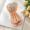 5 Espejo de Concha Brocha de Maquillaje Portátil Mini con Espejo de Maquillaje Combinación Viaje Pequeño Set de Brochas de Maquillaje