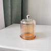 Cubierta de Vidrio para Velas Aromáticas Cubierta Dorada Portavelas con Tapa Difusor de Piedra de Cristal sin Llama Cubierta de Vidrio Adornos Decorativos Vaso de Vidrio