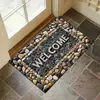 Tapete de Piso Temu Transfronteiriço Mais Vendido com Padrão de Pedra Tridimensional Imitado para Entrada, Tapete de Porta Resistente à Sujeira e ao Desgaste, Tapete Antiderrapante para Banheiro
